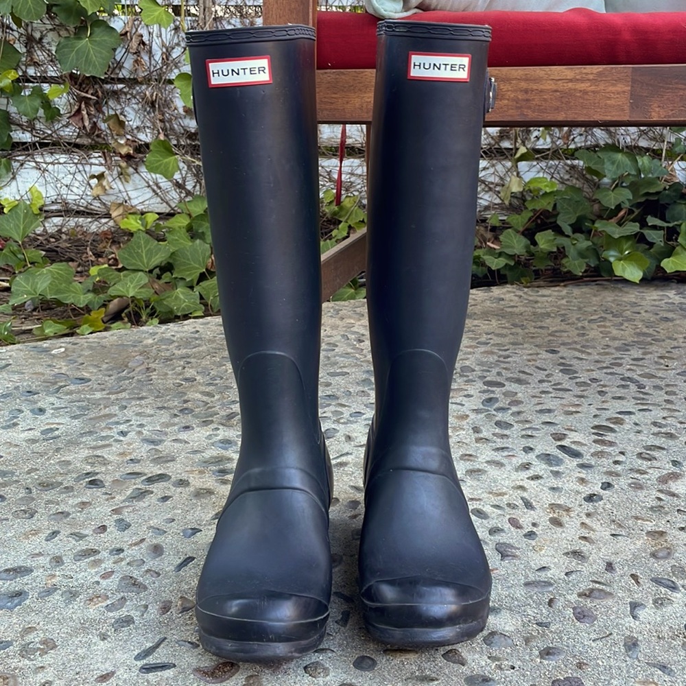 Authentic Hunter Rain Boots - Tall - Black - Size 10